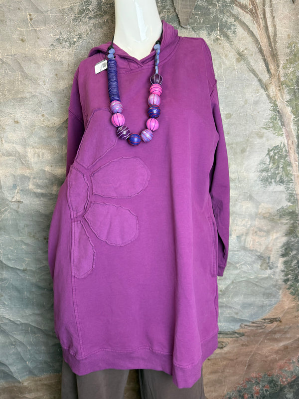 A2994202 Long/Slv Flower Tee-Plum