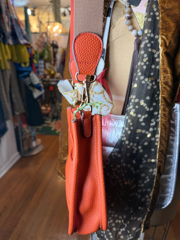 0003A Pebbled Vegan MINI Leather Crossbody Bag-Orange