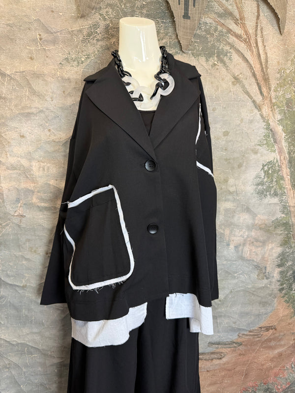 69583 Chic Blazer Jacket W/Trim