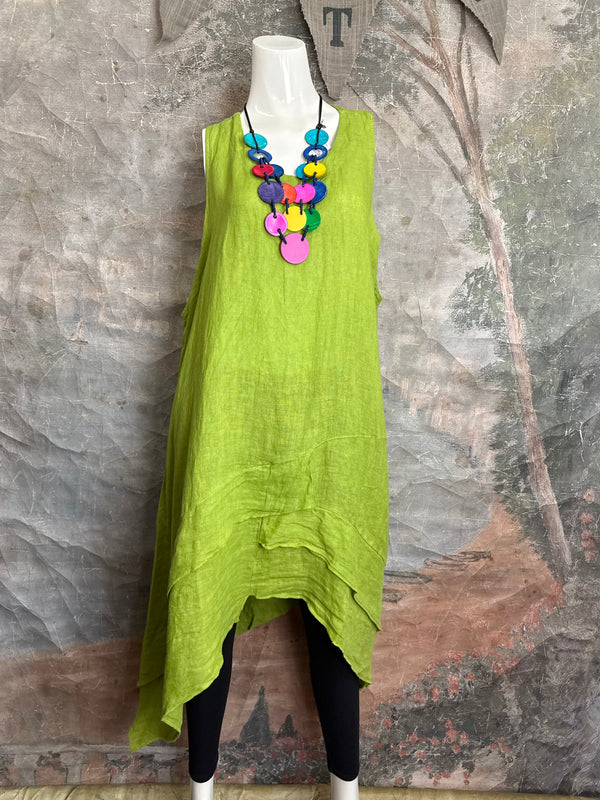 751 Artistry Layered Tank Dress-Kiwi