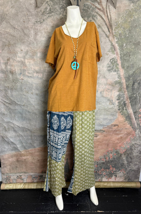 2007W Wide Leg Kantha Pants-Mix 2