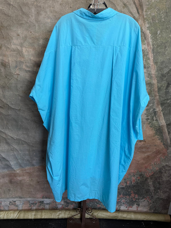 91750 Oversized Shirt Jacket-Turq Blue