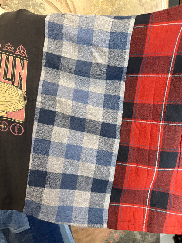 5576 Flannel Band Tee Topper-A