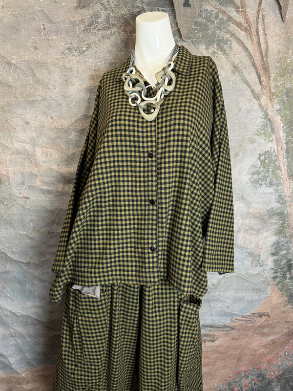 2500-2165 Small Check Big Shirt-Teak