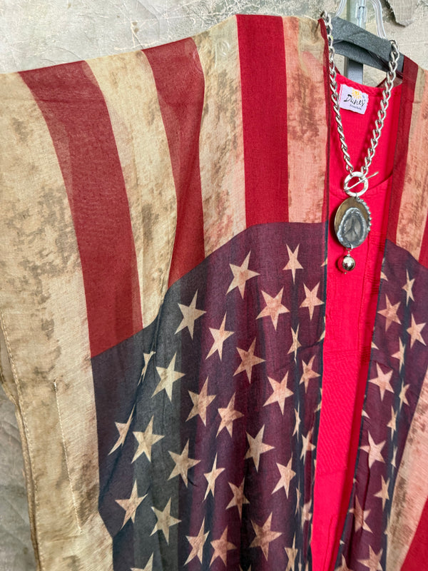 MC30 Vintage USA Flag Kimono