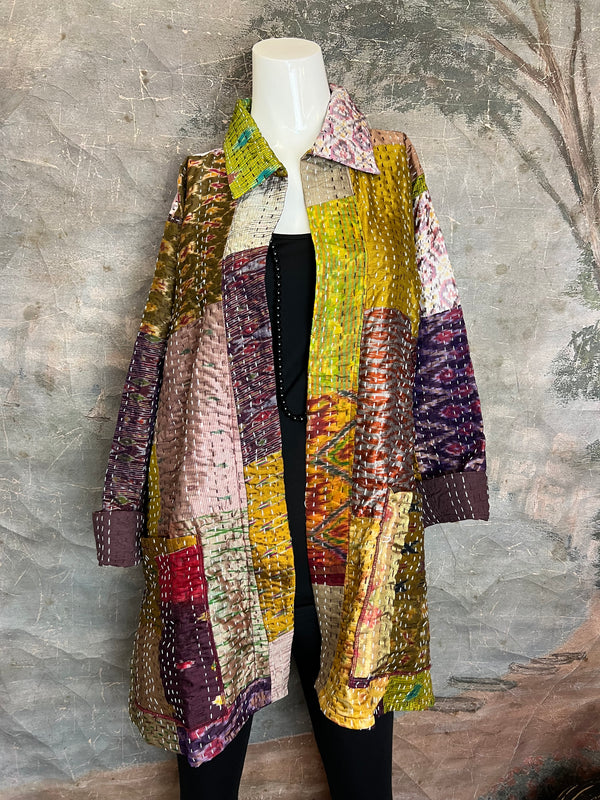 5683J Kantha/Vintage Kimono JKT-Plumy Mix