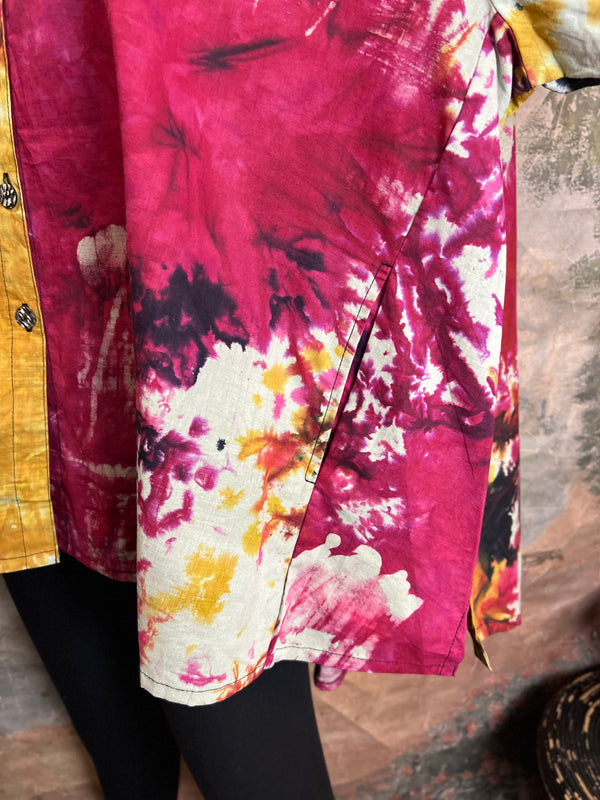 7042C Block Dyed Possibly Tunic-Pink