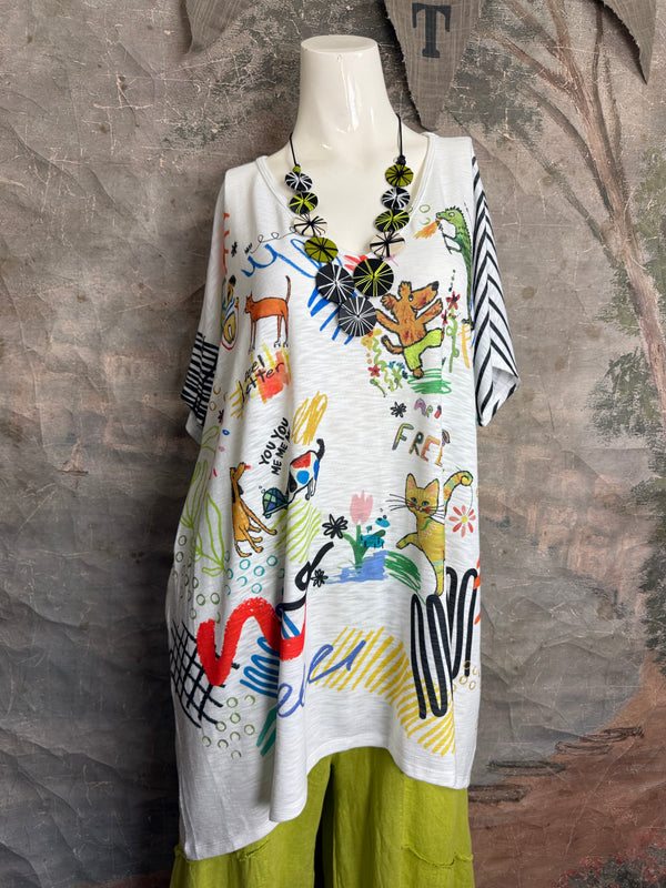 T1640K Vneck Dolman Top-Freedom Park