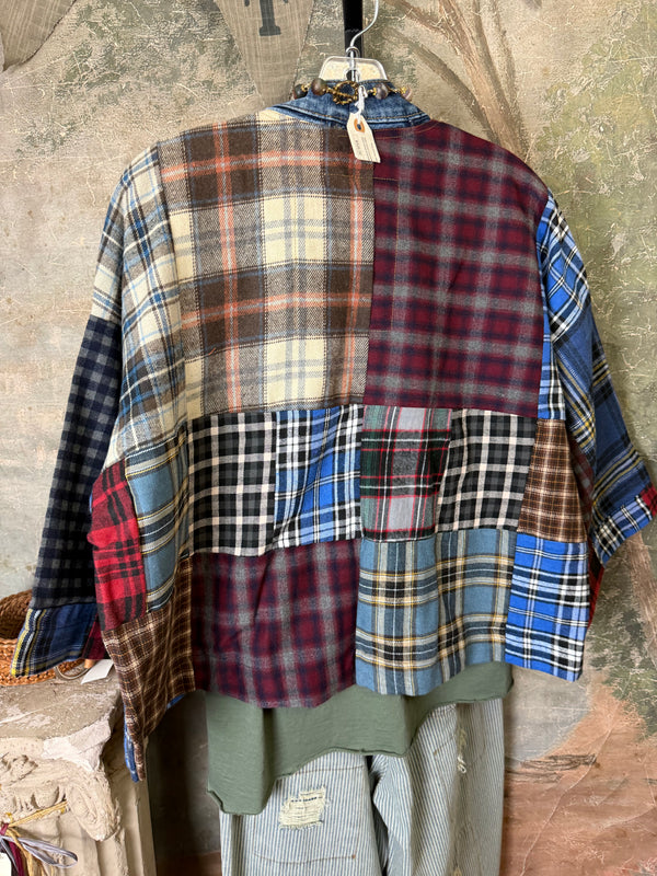 5573 Lodge Flannel Cardigan-Mix D