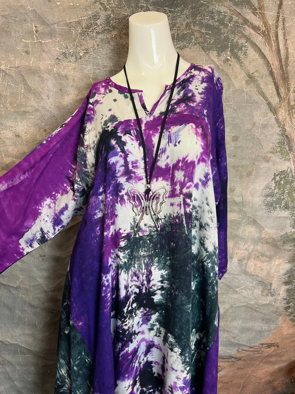 7063V Block Dyed Justly Top-Violet MIX