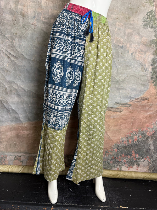 2007W Wide Leg Kantha Pants-Mix 2