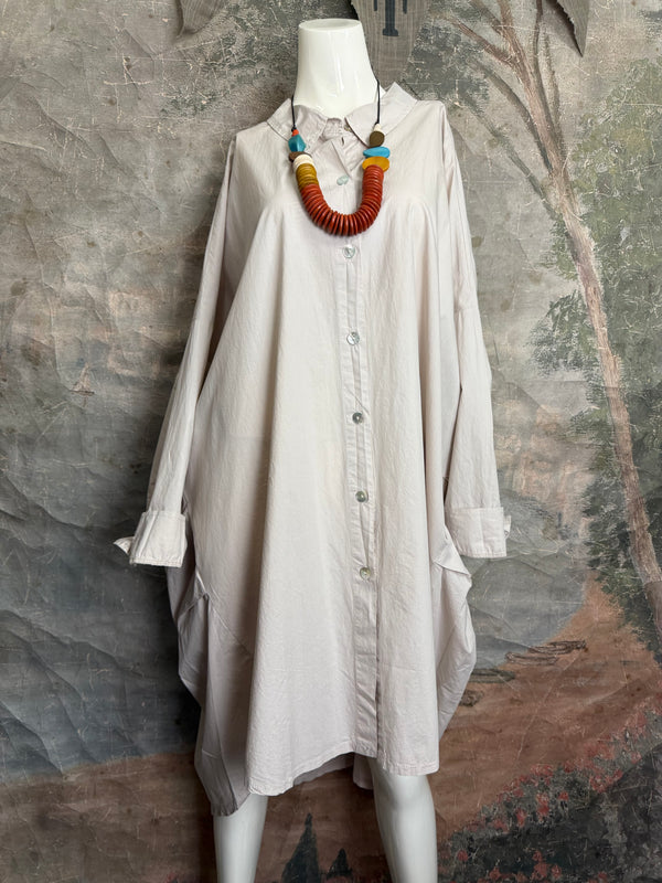 91750 Oversized Shirt Jacket-Beige