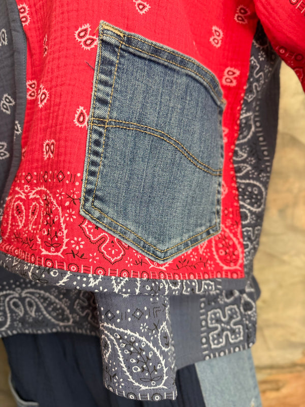 5756 Bandana Mix Cardigan