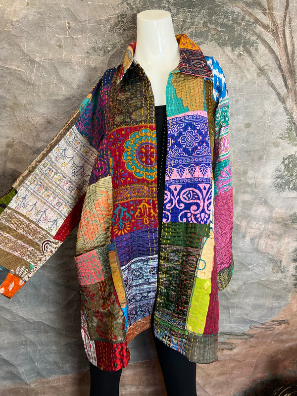 5683J Kantha/Vintage Kimono JKT-Bold Mix 2