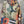 Load image into Gallery viewer, D541 waffle knit cowlneck dress featuring vibrant abstract fruit and geometric mixed print, draped on mannequin - 25
