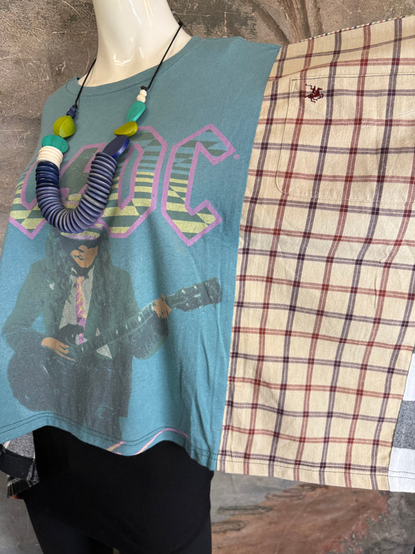 5576 Flannel Band Tees-Mix 2