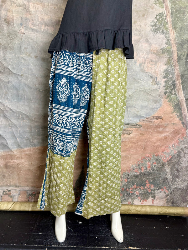 2007W Wide Leg Kantha Pants-Mix 2