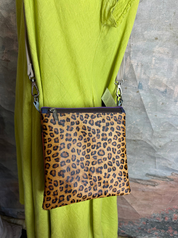 Soruka burgundy leather crossbody bag with orange trim and silver zipper, colorblock mini purse with chain strap - 20