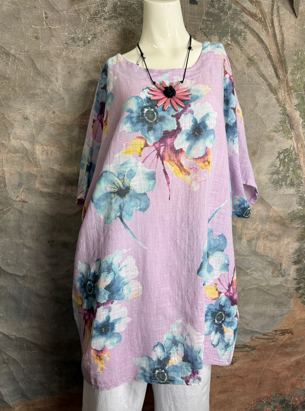 91266A Art to Wear Flower Shirt-Lilac