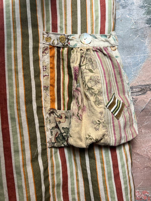 5561 OOAK Patch Linen Overalls-The Mildred