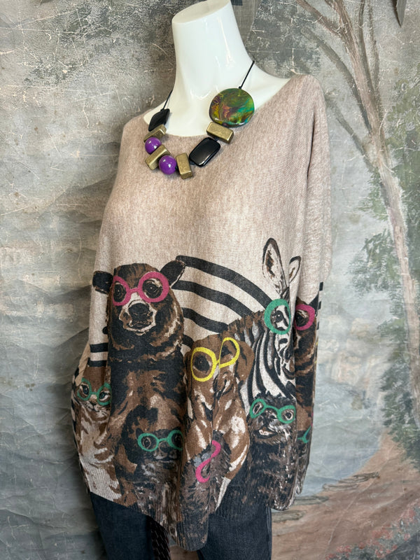 25704 Icon Print Sweater