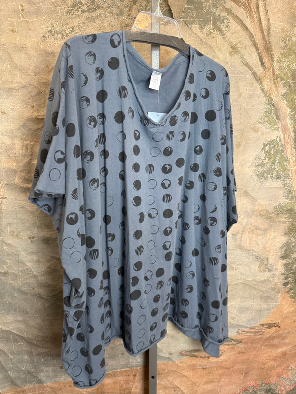 715CL-MOON Oversized Tunic Tee-Red