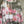 Load image into Gallery viewer, Tie-dye floral kimono duster in pink and olive with gold rose print, styled with colorful disc necklace - 5
