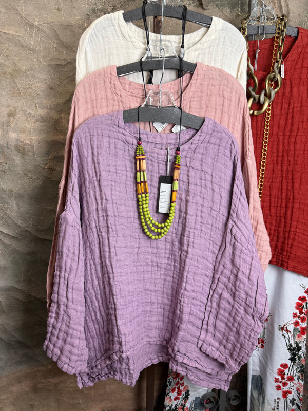 PW8815 We The Free Pucker Tunic-Lilac Purple