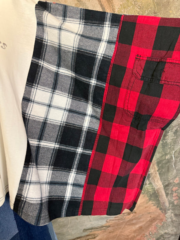 5576 Flannel Band Tee Topper-B