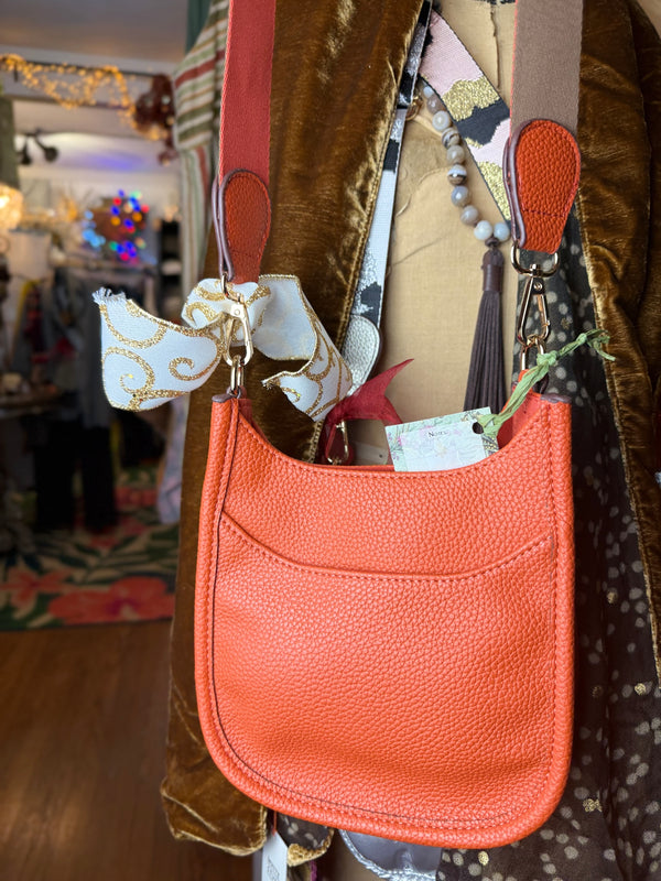 0003A Pebbled Vegan MINI Leather Crossbody Bag-Orange