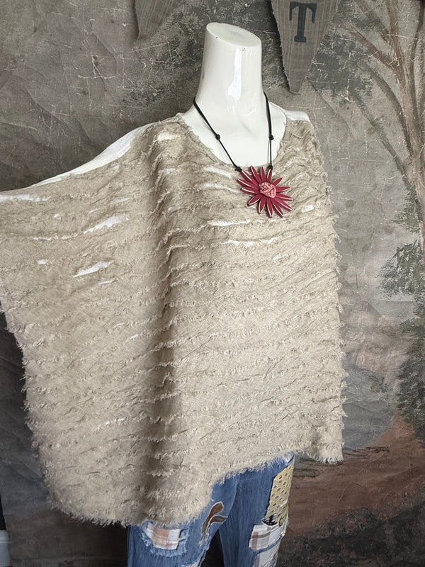 PL-613 Shaggy Linen 2way Top