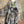 Load image into Gallery viewer, Oversized gray cat print crew pullover tunic with abstract art design on mannequin, styled with olive skirt and neon nec - 5
