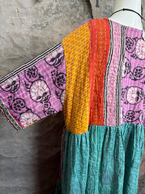 1027w Kantha Arts Tiered Dress-Mix 11