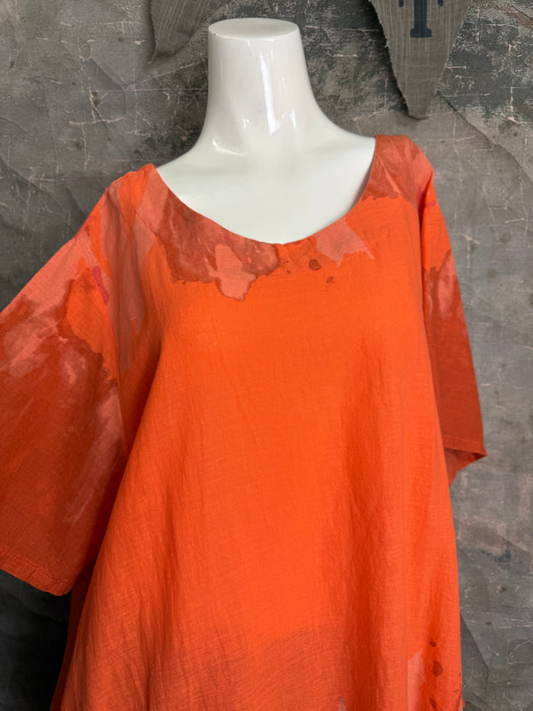 90847B Painters Garden Dress-Orange