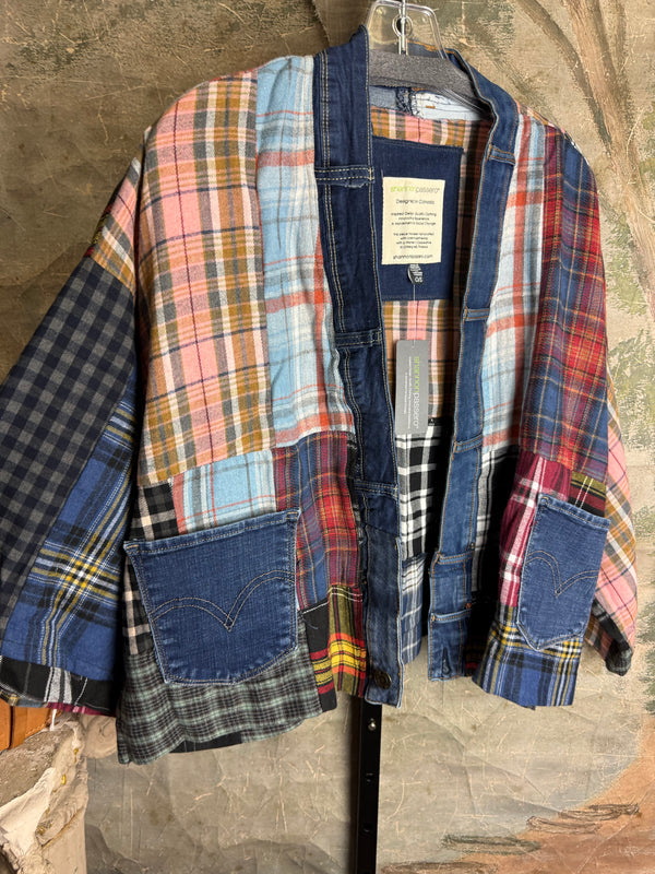 5573 Lodge Flannel Cardigan-Mix B