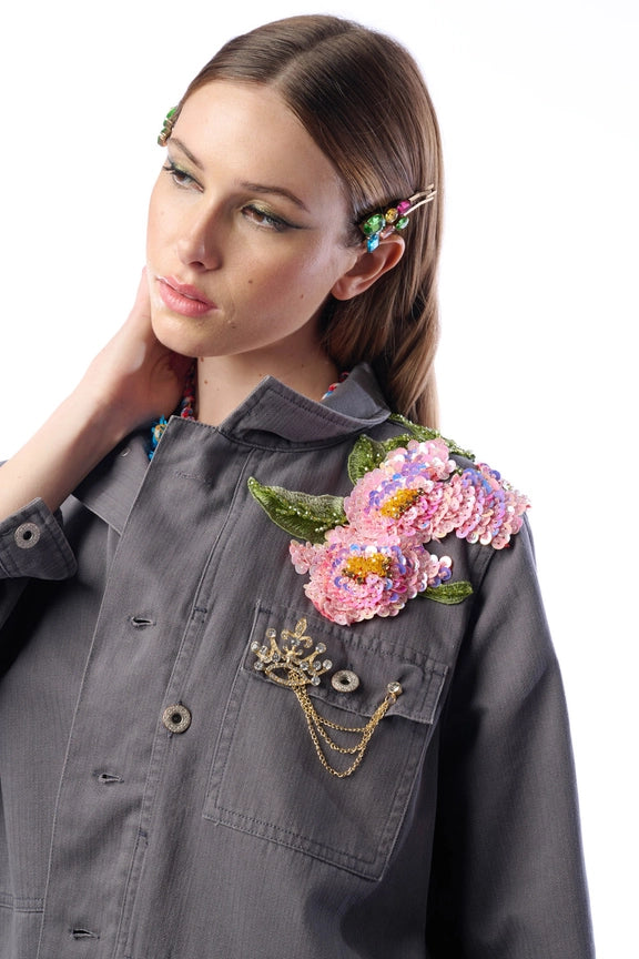 Ed26B Embellished Workup Coat