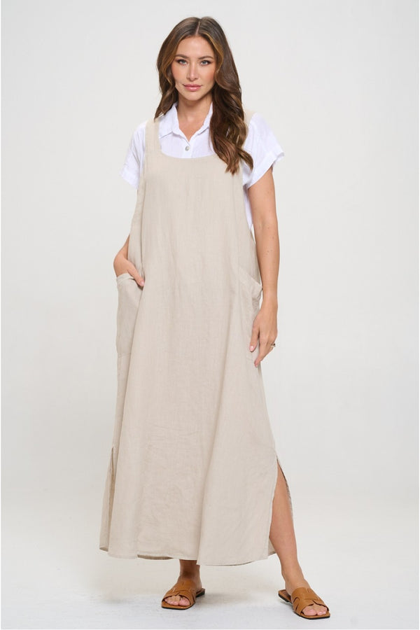MP- HLD1052 OVERALL LONG DRESS-Mocha