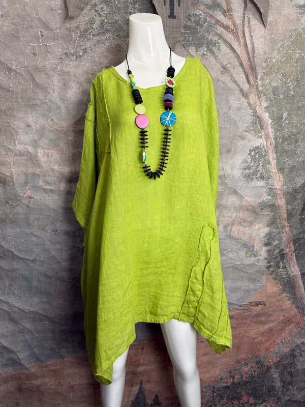 91624 Solid Patch Tunic Shirt-Kiwi
