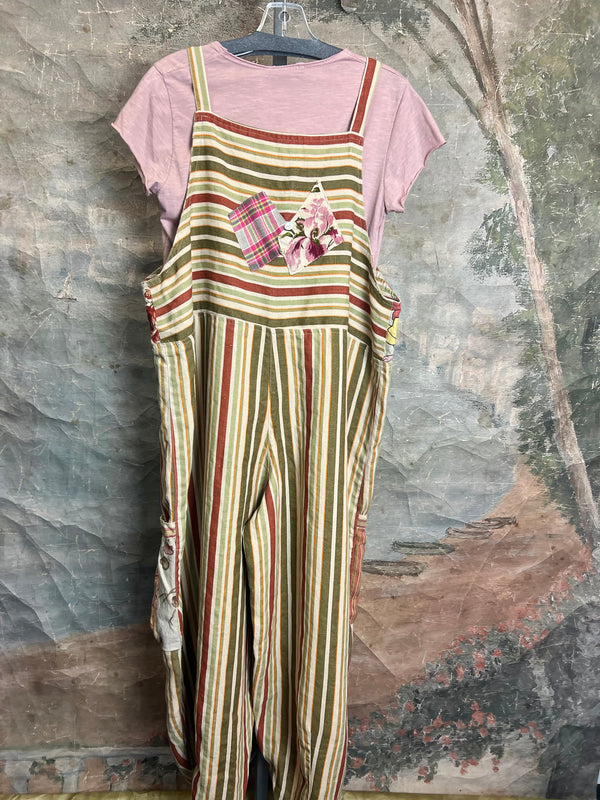 5561 OOAK Patch Linen Overalls-The Edith