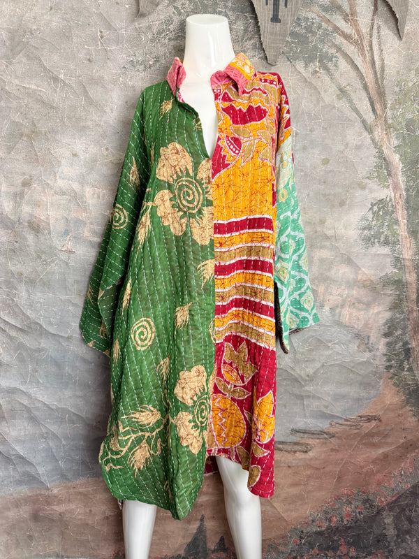 1013w Long Kurta Shirt Dress-Abby