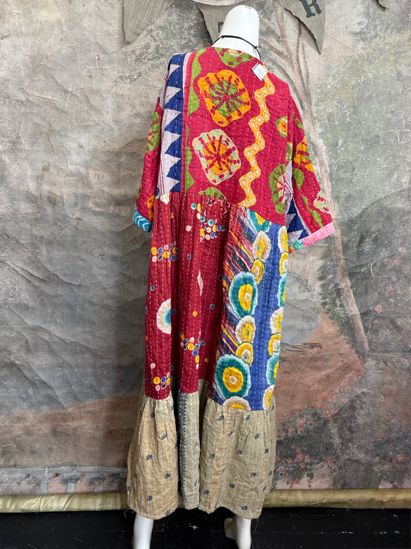 1027w Kantha Arts Tiered Dress-Mix 10