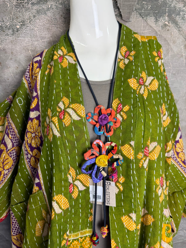1040w Kantha Long Sleeve Jacket-Eve