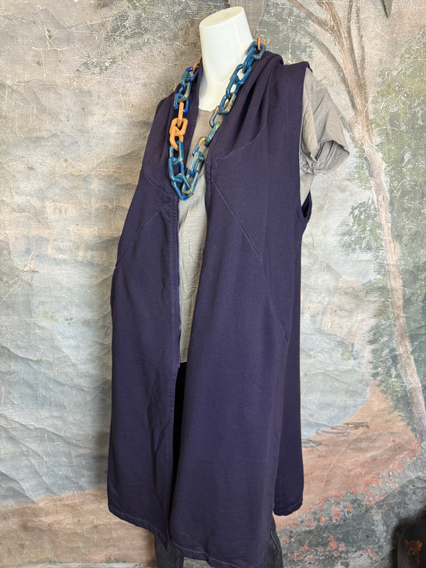 2626AU Zip Hoodie Vest-Purple