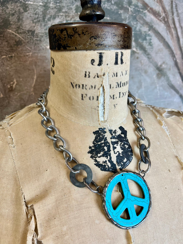 00A18 Link The Peace Necklace-Turquoise