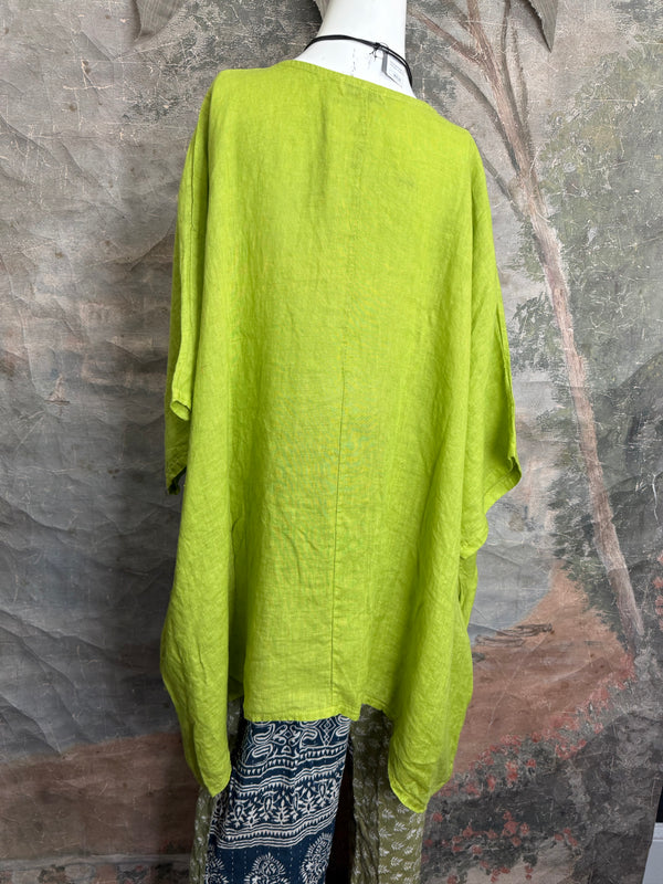 91624 Solid Patch Tunic Shirt-Kiwi