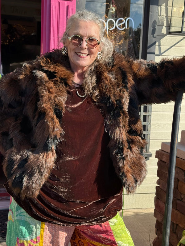 5764 Faux Fur Mink Short Coat