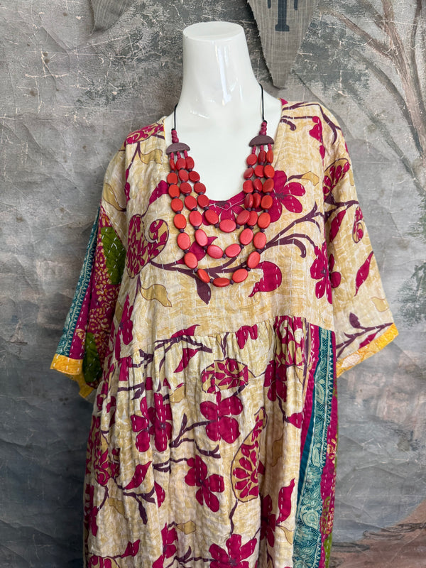 1027w Kantha Arts Tiered Dress-Mix 5