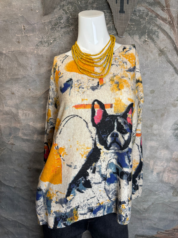 25704 Icon Print Sweater-Frenchy