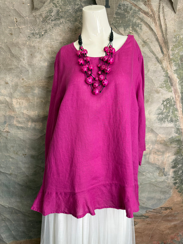 MP-HLT561 Ruffle Hem Top-Violet