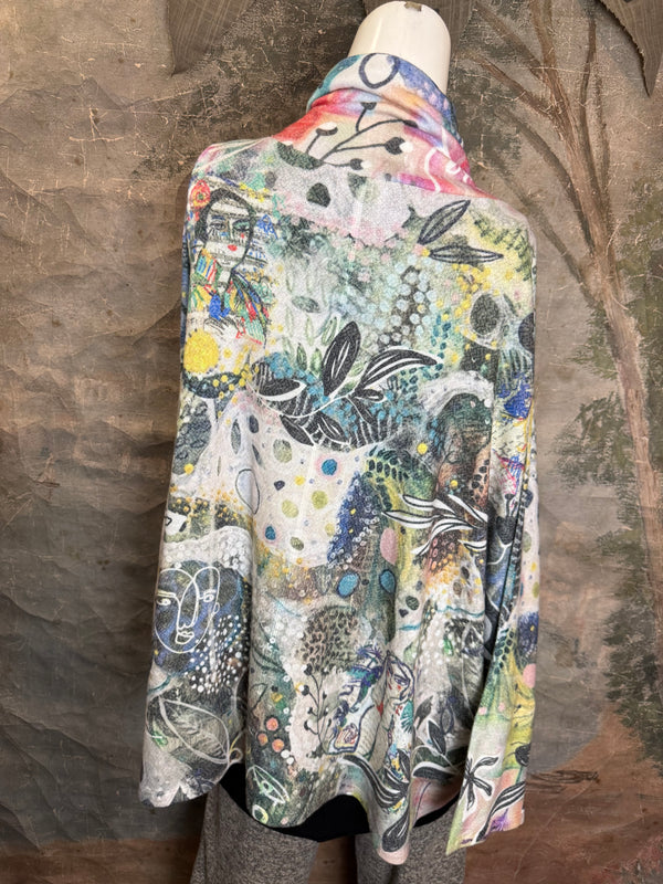 T1056 Cowlneck Pullover-Blooming